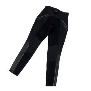 ATHLETA Tri-Texture Black Ankle Zip Leggings - XS